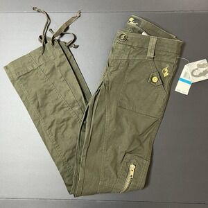 Baby Phat Bootcut Cargo Pants Women's Size 9 Green NWT Y2K Grunge Whimsigoth